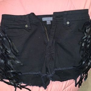 Kendall & Kylie Black Fringe High Rise Shorts